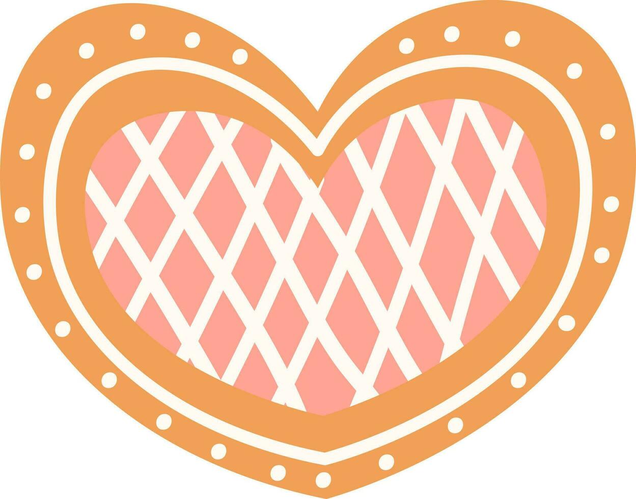 corazón conformado pan de jengibre Galleta vector