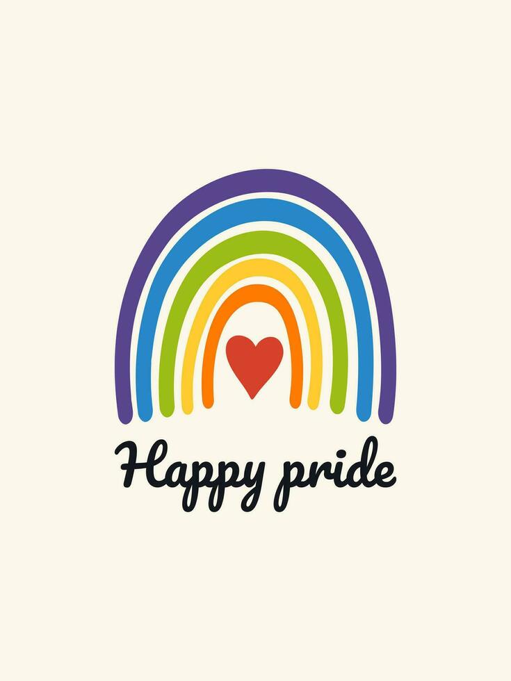 Happy Pride Month greeting card, poster. vector