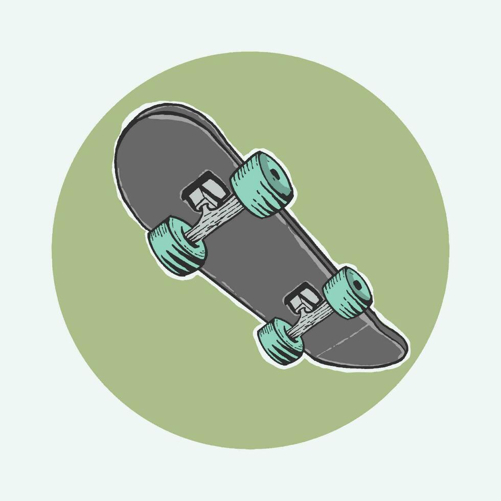 sencillo patineta Arte vector