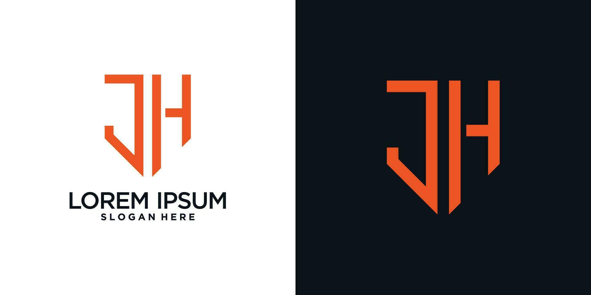 Monogram logo design initial letter j combined with shield element and creative concept vector