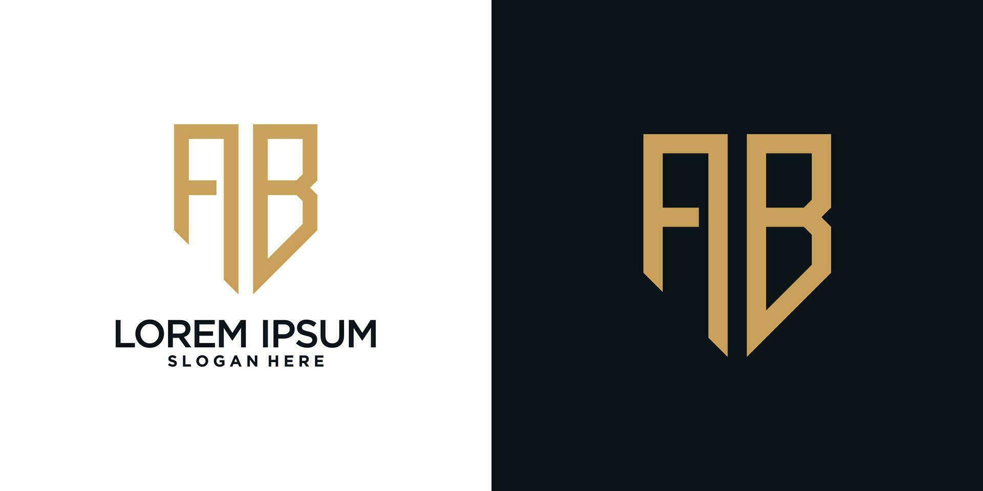 Monogram logo design initial letter a combined with shield element and creative concept vector