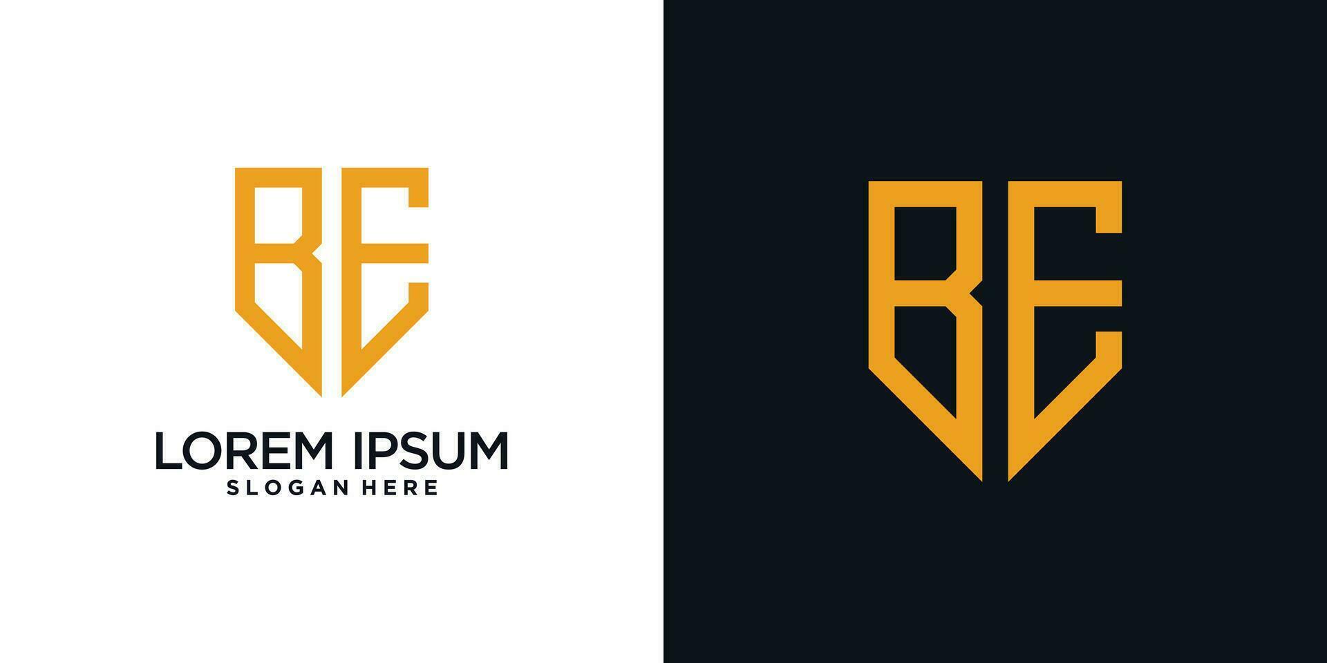 Monogram logo design initial letter b combined with shield element and creative concept vector