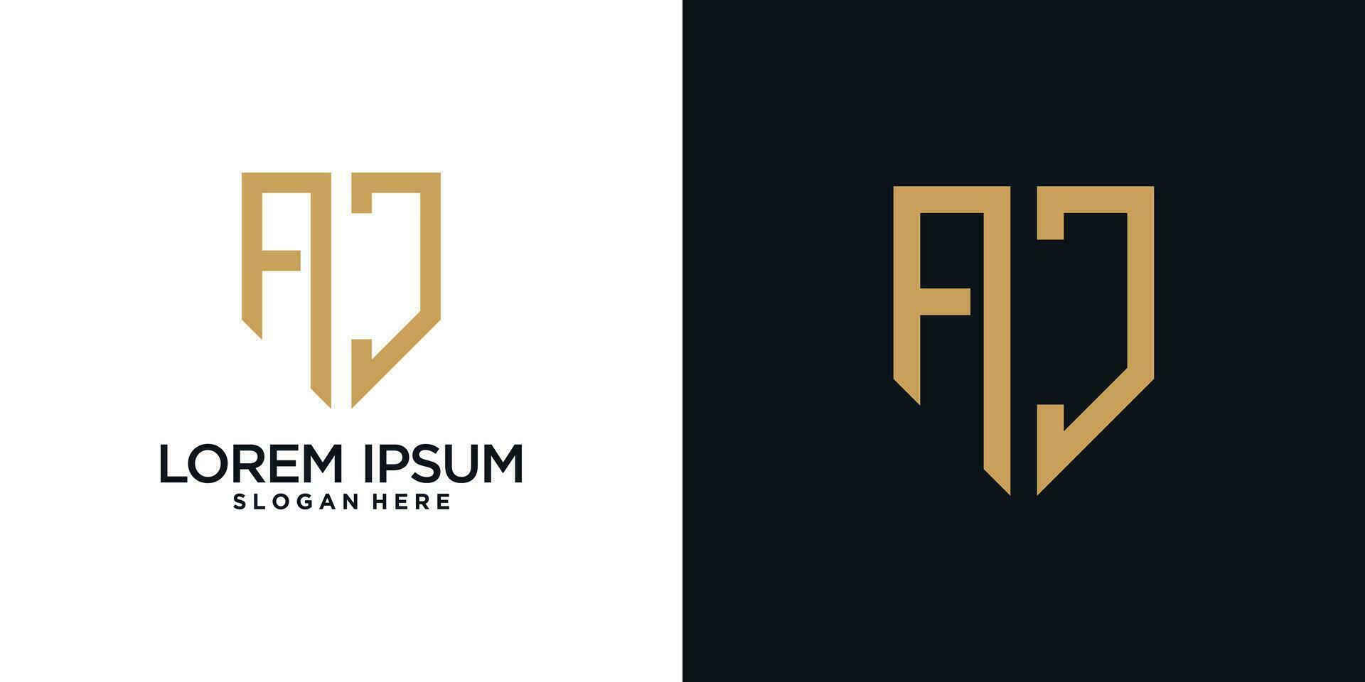 Monogram logo design initial letter a combined with shield element and creative concept vector