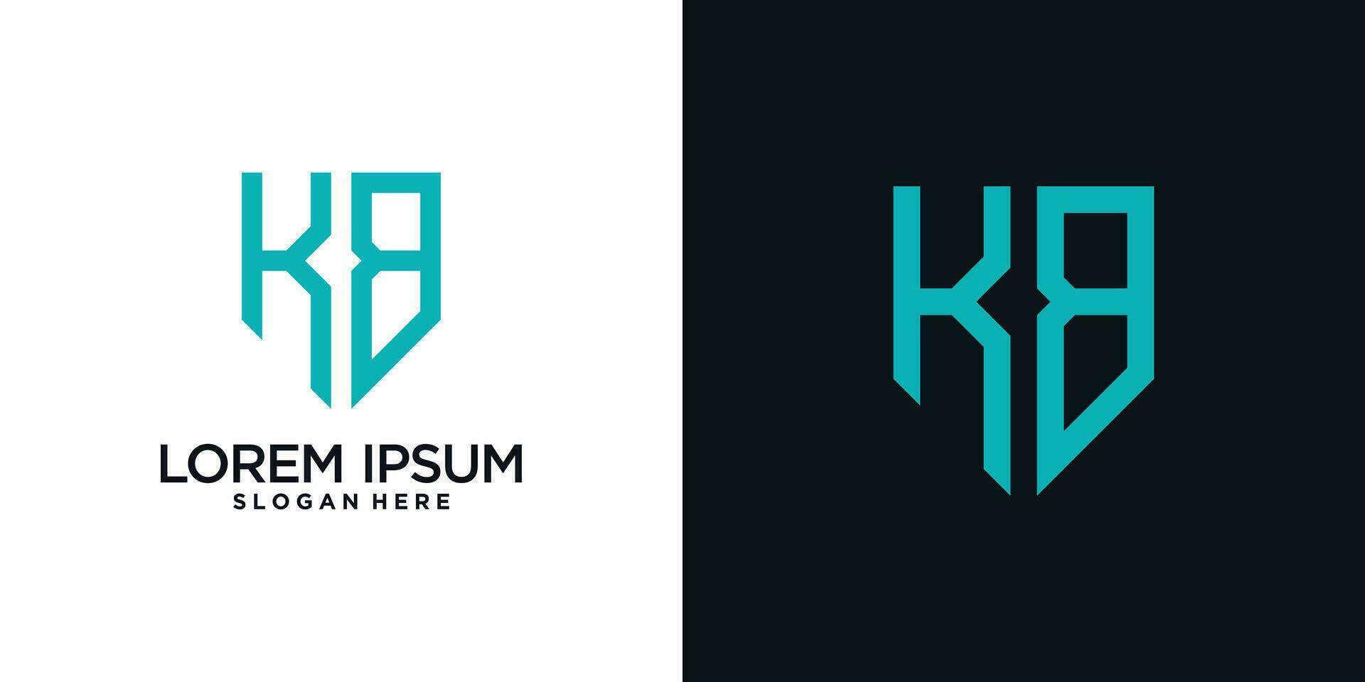 Monogram logo design initial letter k combined with shield element and creative concept vector