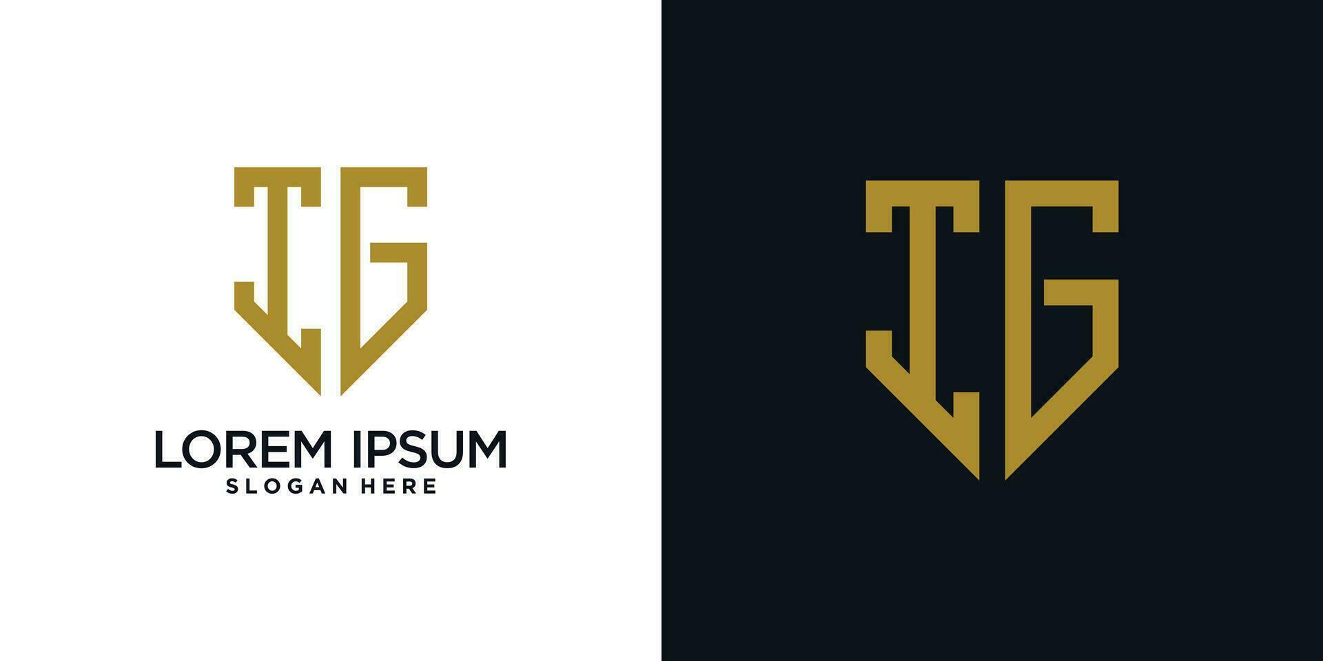 Monogram logo design initial letter i combined with shield element and creative concept vector