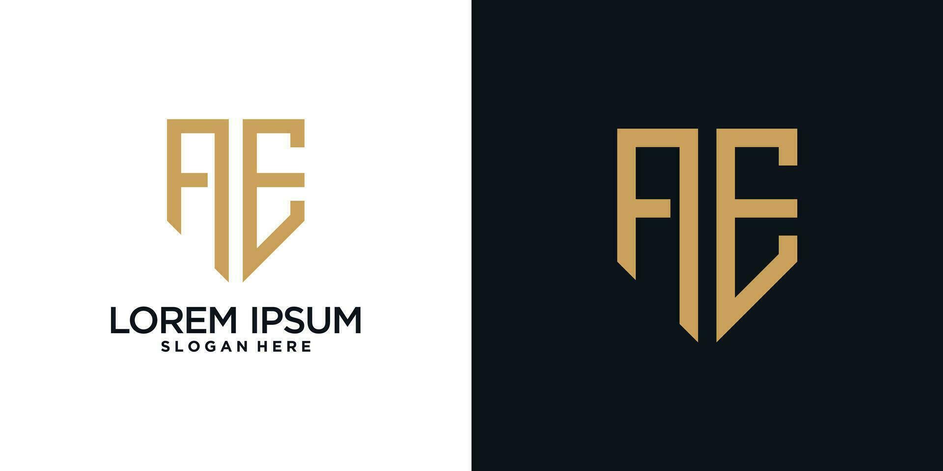 Monogram logo design initial letter a combined with shield element and creative concept vector