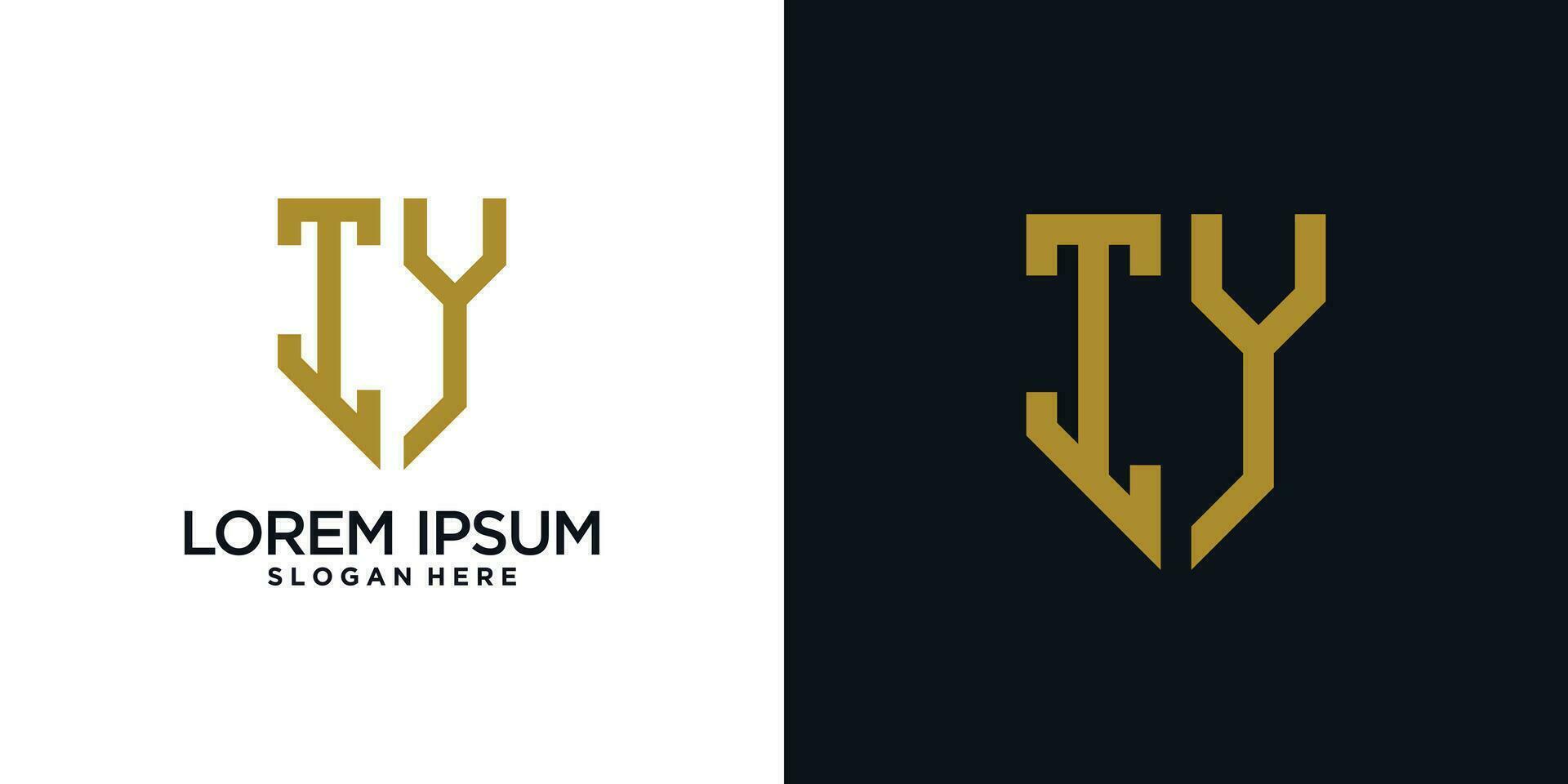 Monogram logo design initial letter i combined with shield element and creative concept vector