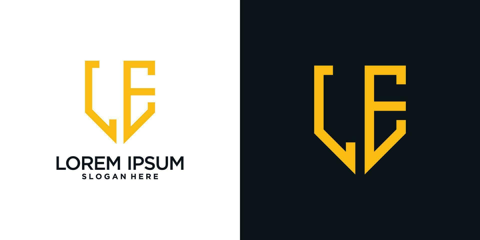 Monogram logo design initial letter l combined with shield element and creative concept vector
