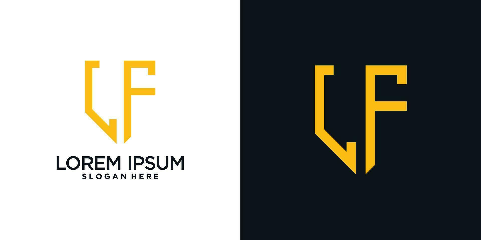 Monogram logo design initial letter l combined with shield element and creative concept vector