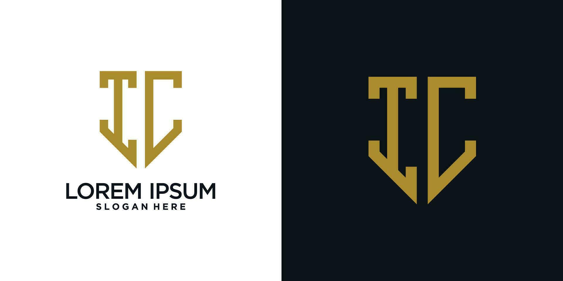 Monogram logo design initial letter i combined with shield element and creative concept vector