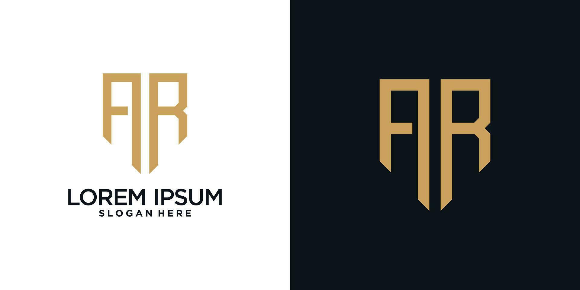 Monogram logo design initial letter a combined with shield element and creative concept vector