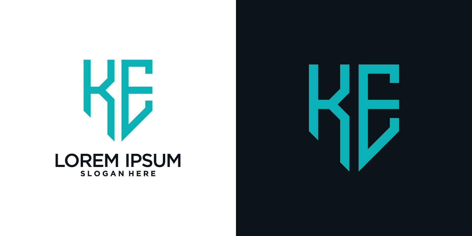 Monogram logo design initial letter k combined with shield element and creative concept vector