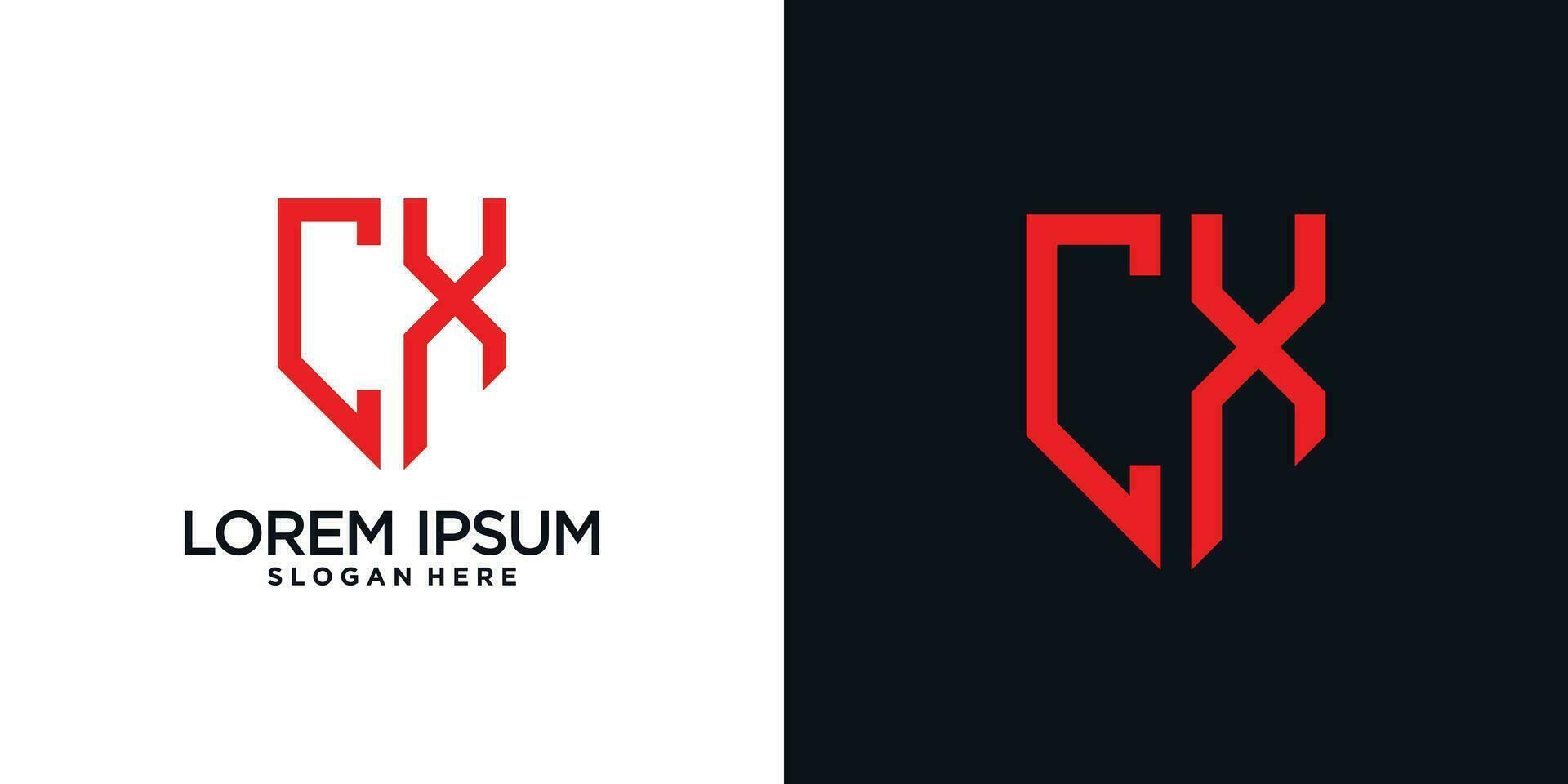 Monogram logo design initial letter c combined with shield element and creative concept vector