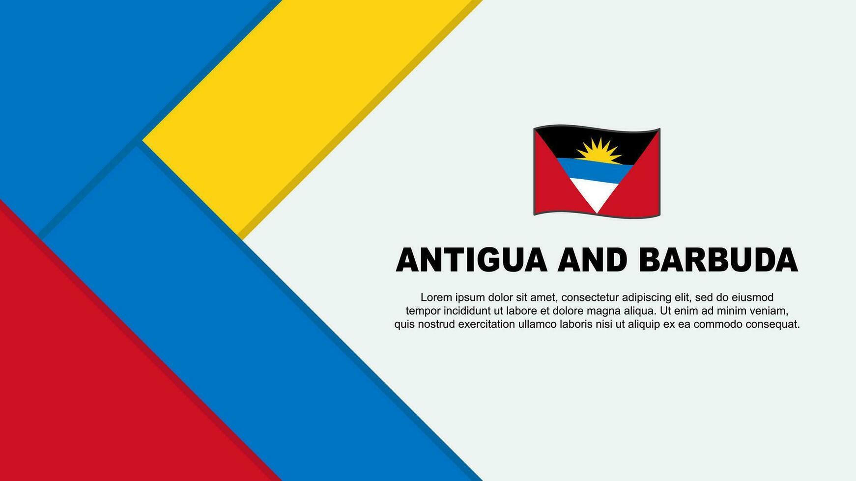 Antigua And Barbuda Flag Abstract Background Design Template. Antigua And Barbuda Independence Day Banner Cartoon Vector Illustration. Antigua And Barbuda Illustration