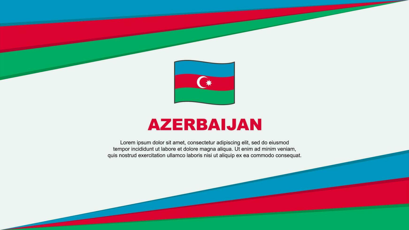 Azerbaijan Flag Abstract Background Design Template. Azerbaijan Independence Day Banner Cartoon Vector Illustration. Azerbaijan Design