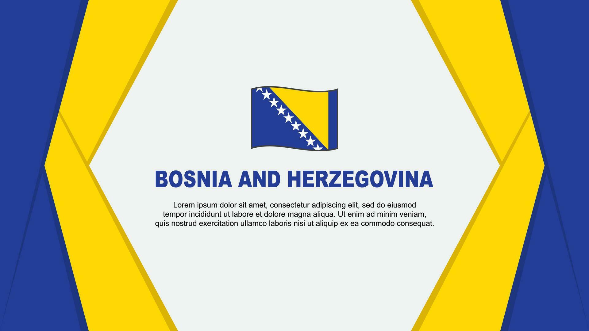 Bosnia And Herzegovina Flag Abstract Background Design Template. Bosnia