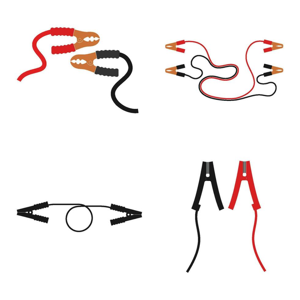 Car Battery power jumper cable icon vector