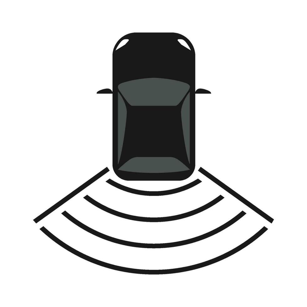 Car parking sensor signal icon vector