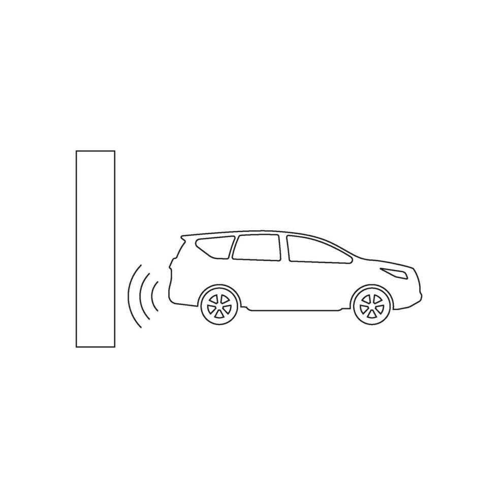 Car parking sensor signal icon vector