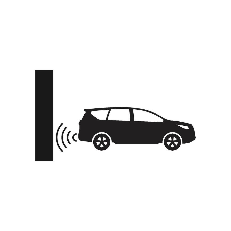 Car parking sensor signal icon vector