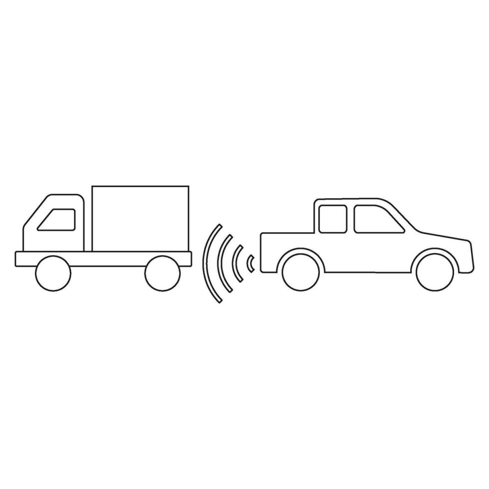 Car parking sensor signal icon vector