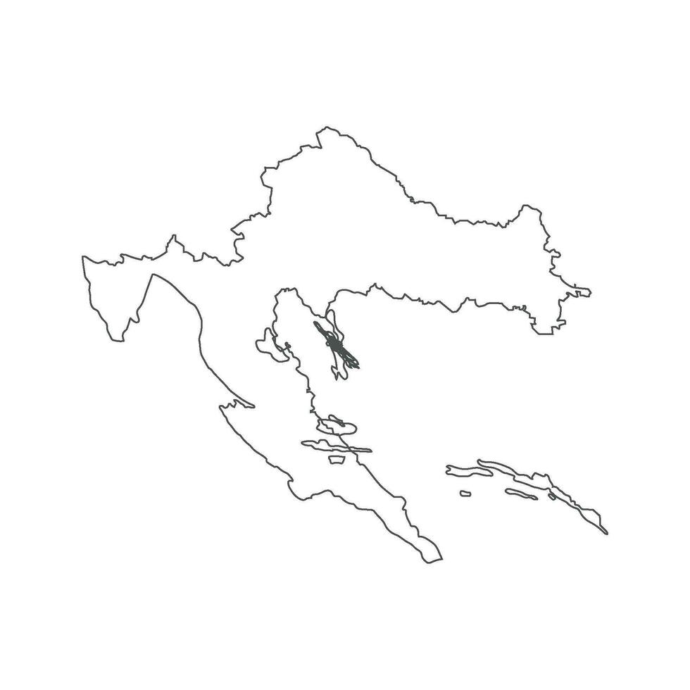 Croacia mapa icono vector