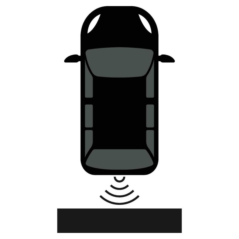 Car parking sensor signal icon vector