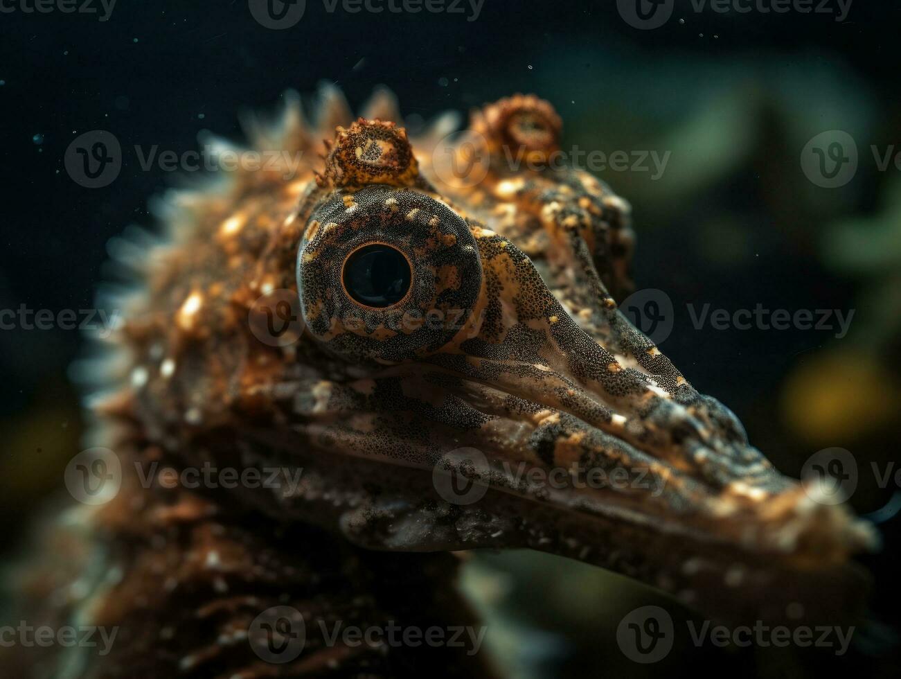 Seahorse portrait created with Generative AI technology photo
