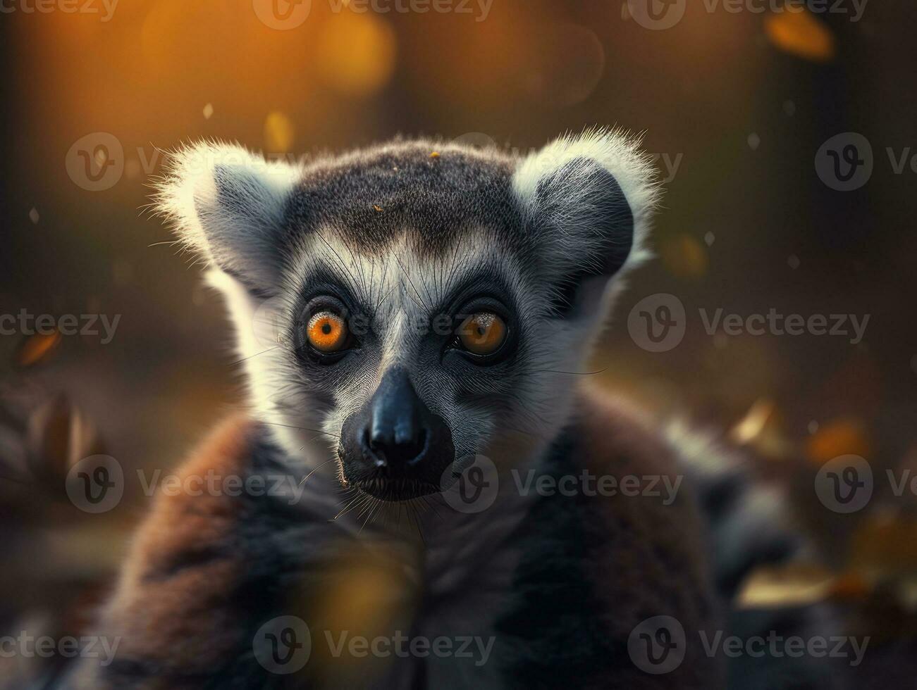 Lemur monkey portrait created with Generative AI technology photo