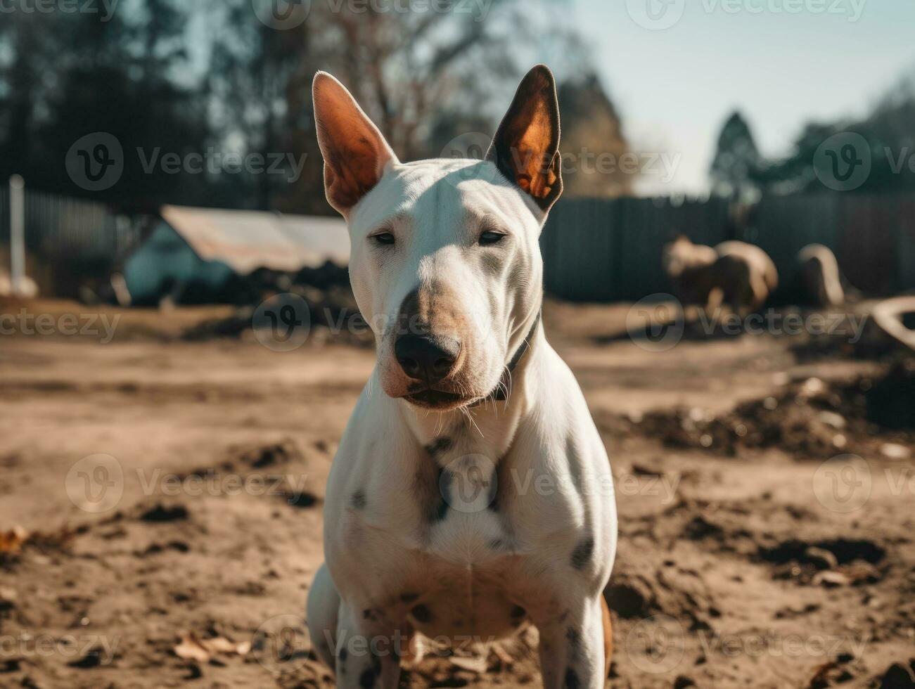 Bull Terrier dog created with Generative AI technology photo