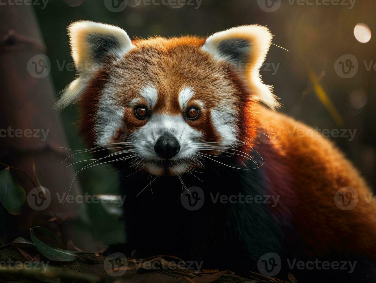 Red panda portrait created with Generative AI technology photo