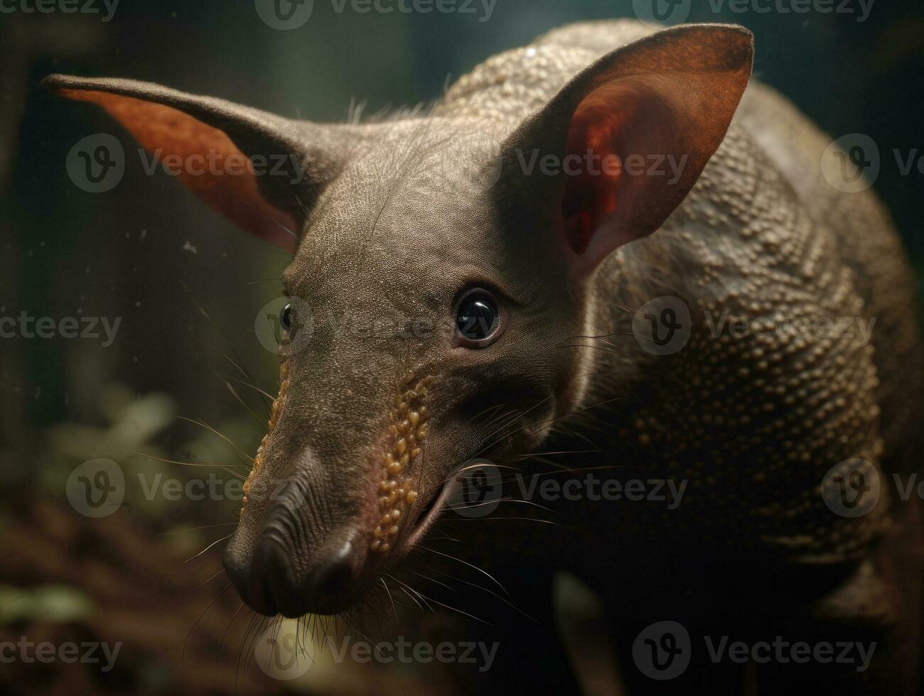 Aardvark portrait created with Generative AI technology photo