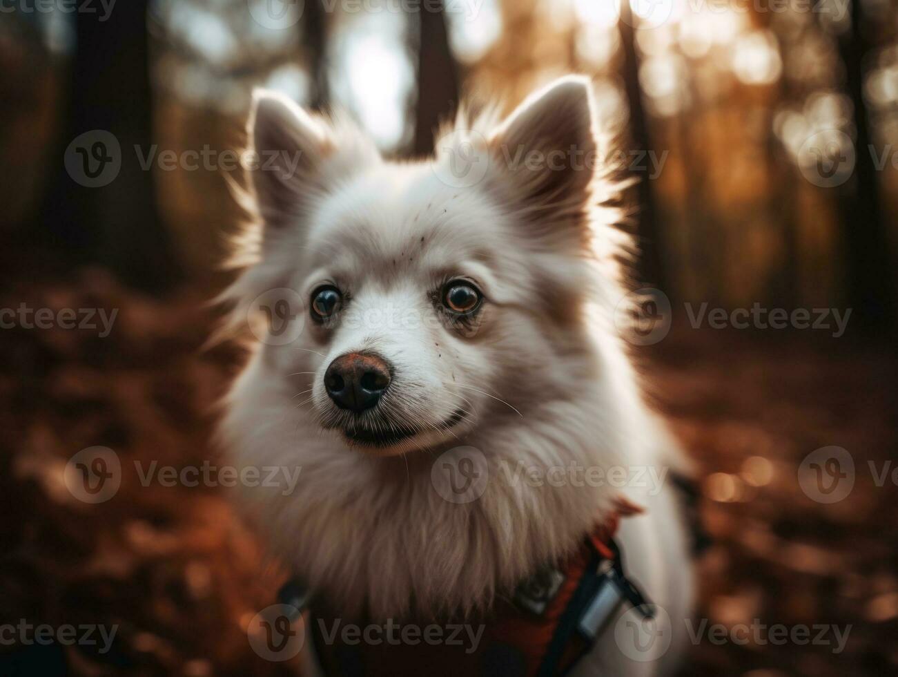 American Eskimo dog created with Generative AI technology photo
