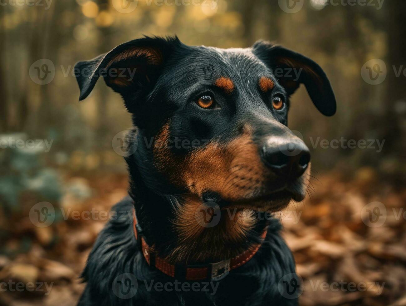 Beauceron dog created with Generative AI technology photo