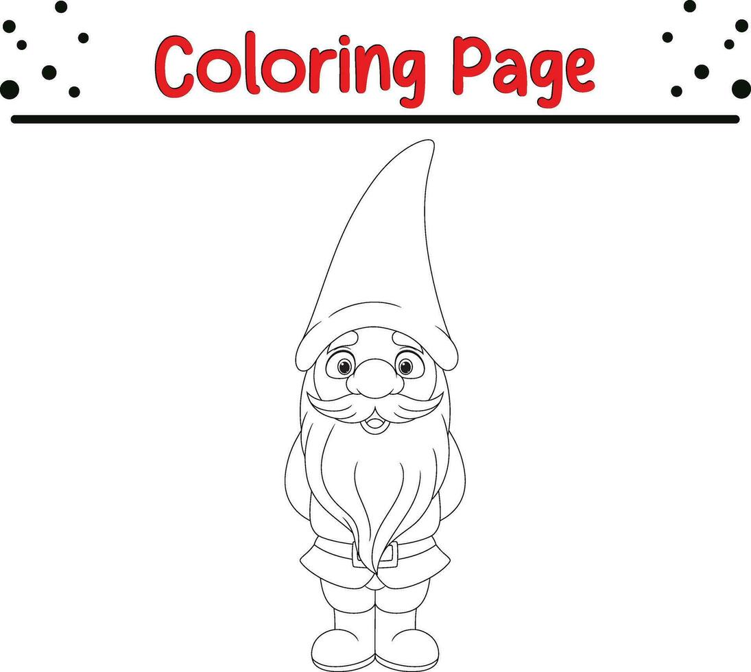 Christmas happy gnomes Coloring page for children. vector