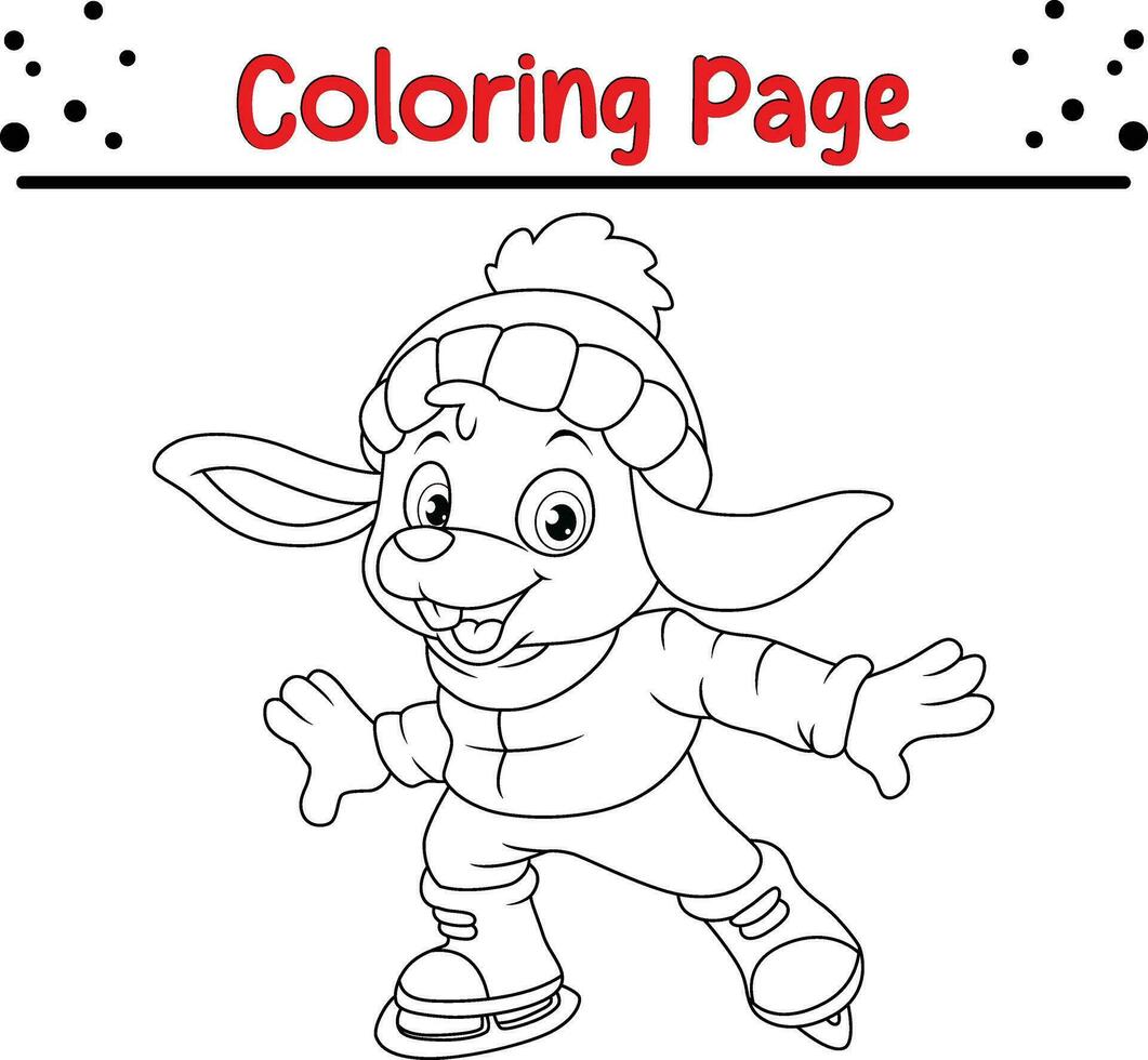 Happy Christmas Animal coloring book page for kids vector