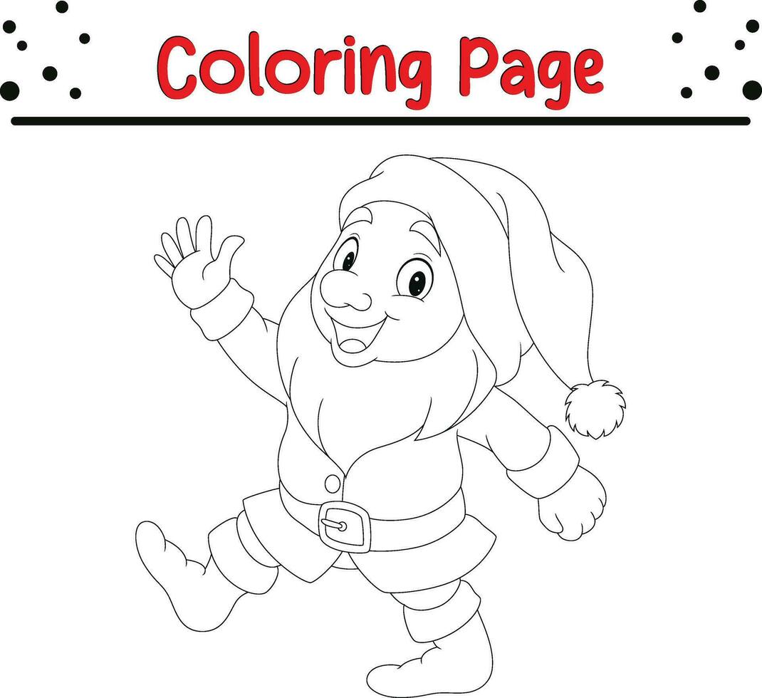 Happy Santa Claus Christmas Coloring page for children vector