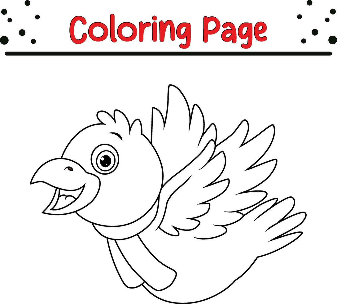 Christmas bird coloring page for children vector
