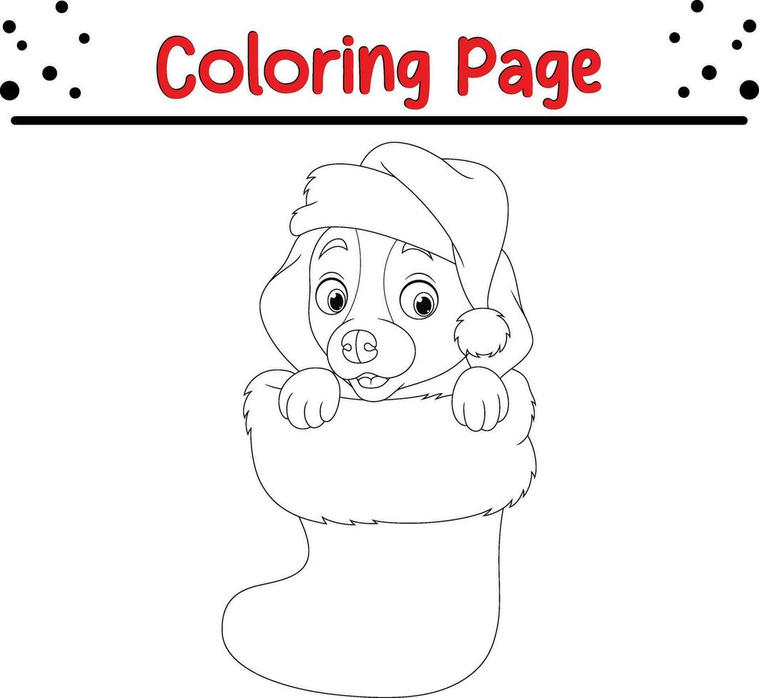 Happy Christmas Animal coloring book page for kids vector