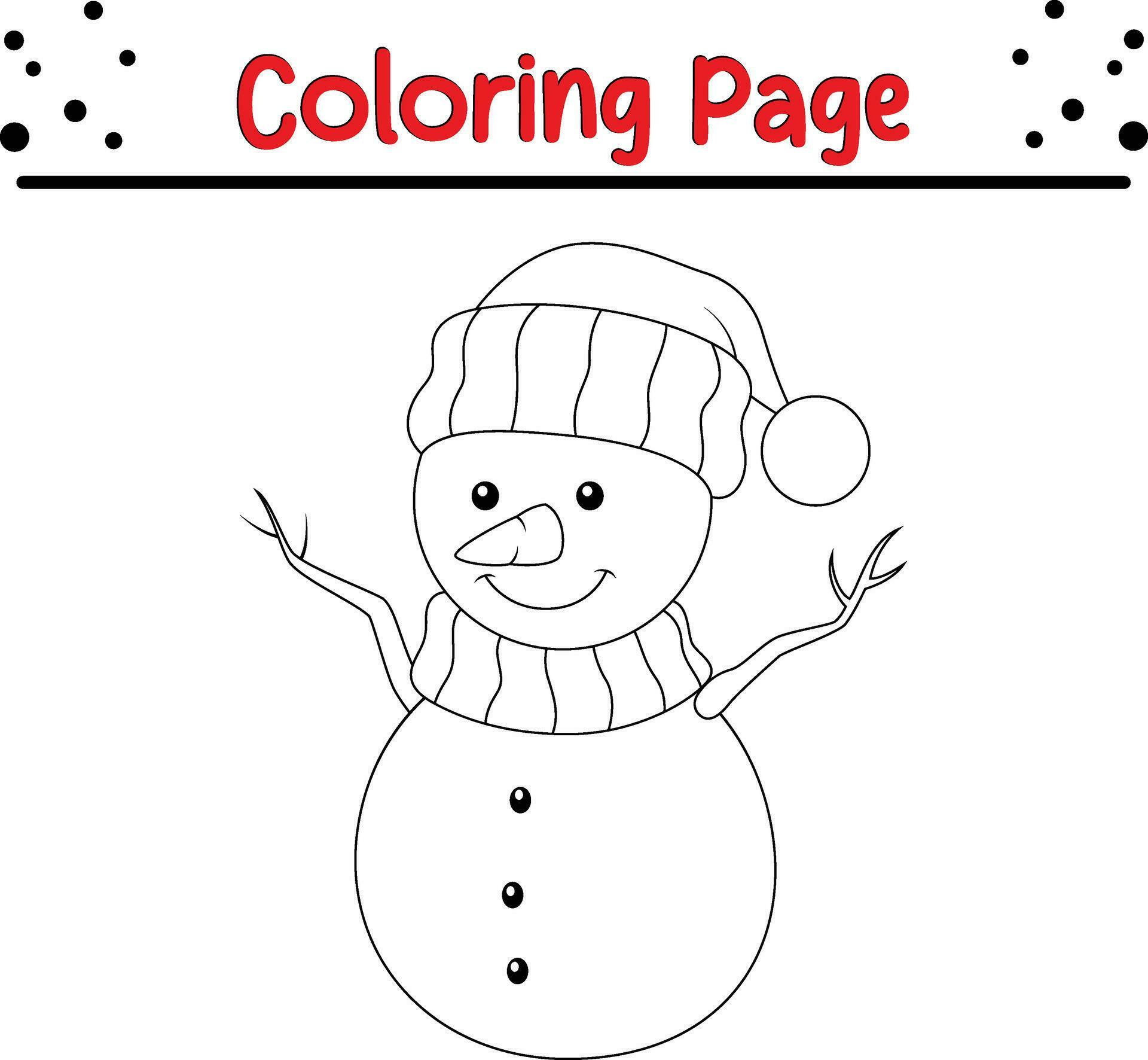 Cute snowman coloring page. Happy Christmas Animal coloring book. 29568618 Vector Art at Vecteezy