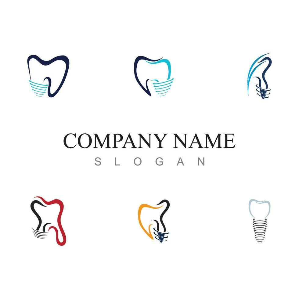 Dental implant logo design concept vector, Dental Care logo template vector