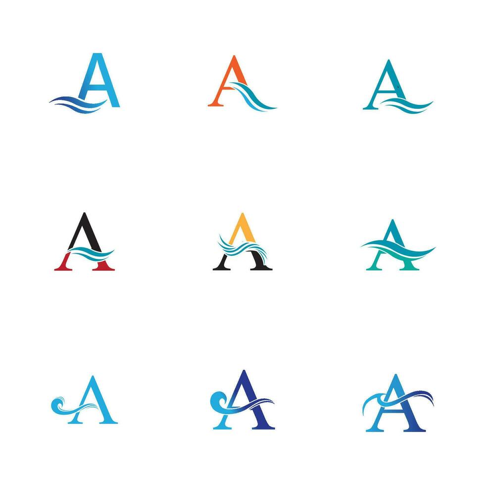 A letter wave Logo Template vector illustration