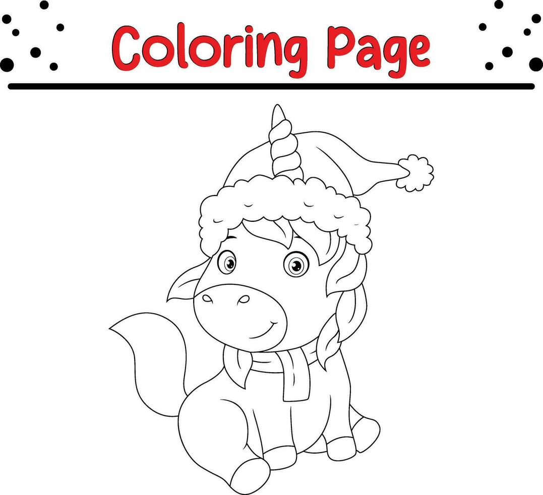 Happy Christmas Animal coloring book page for kids vector