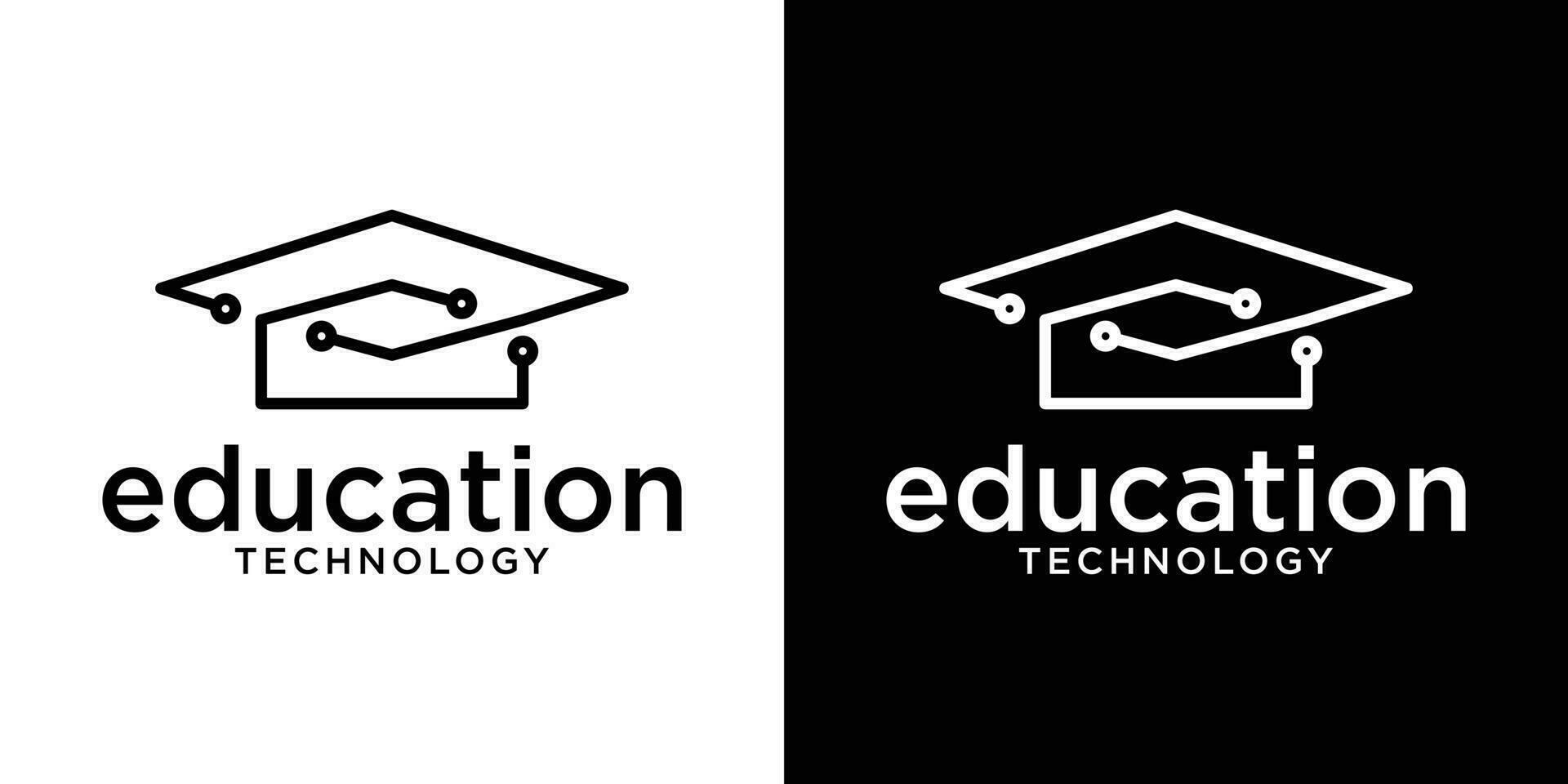 educación logo tecnología icono vector ilustración