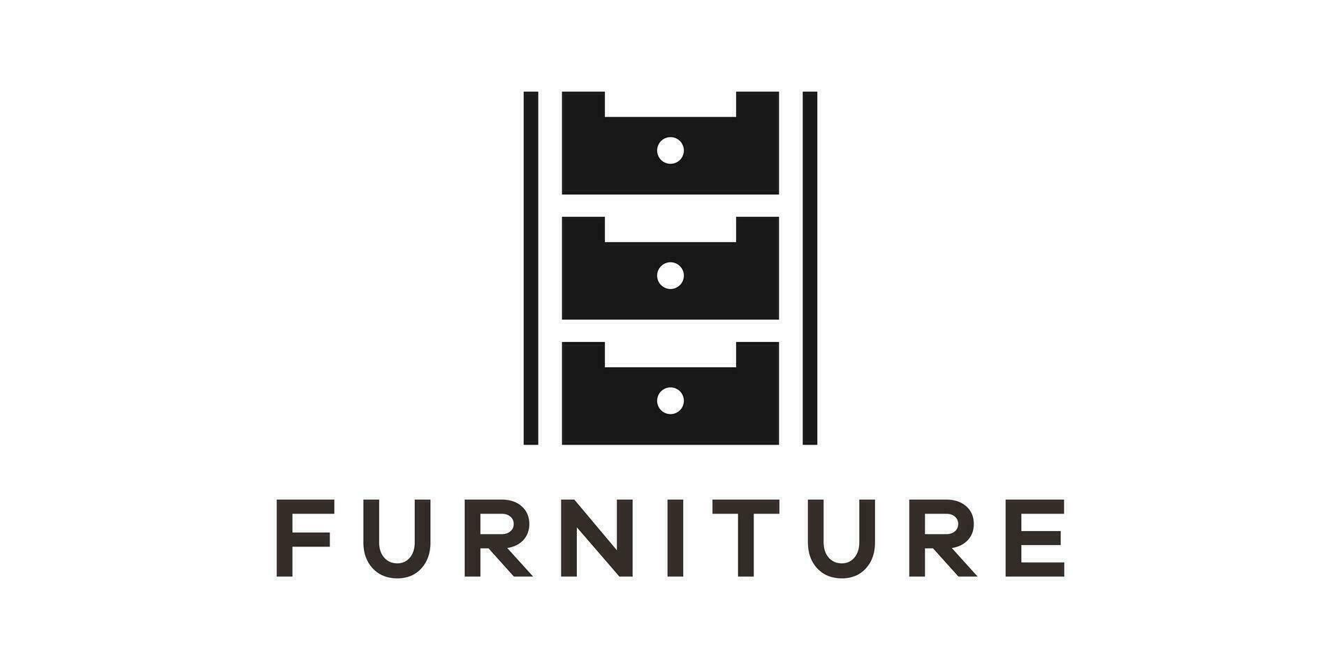 logo design wardrobe furniture vector illustration