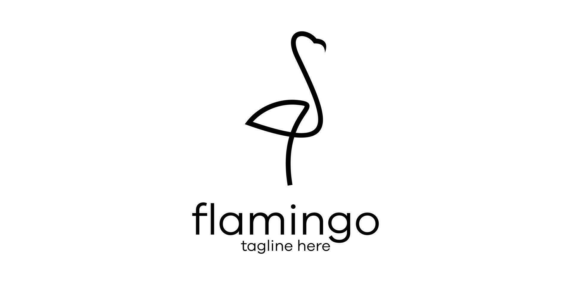 flamingo design logo line simple illustration vector