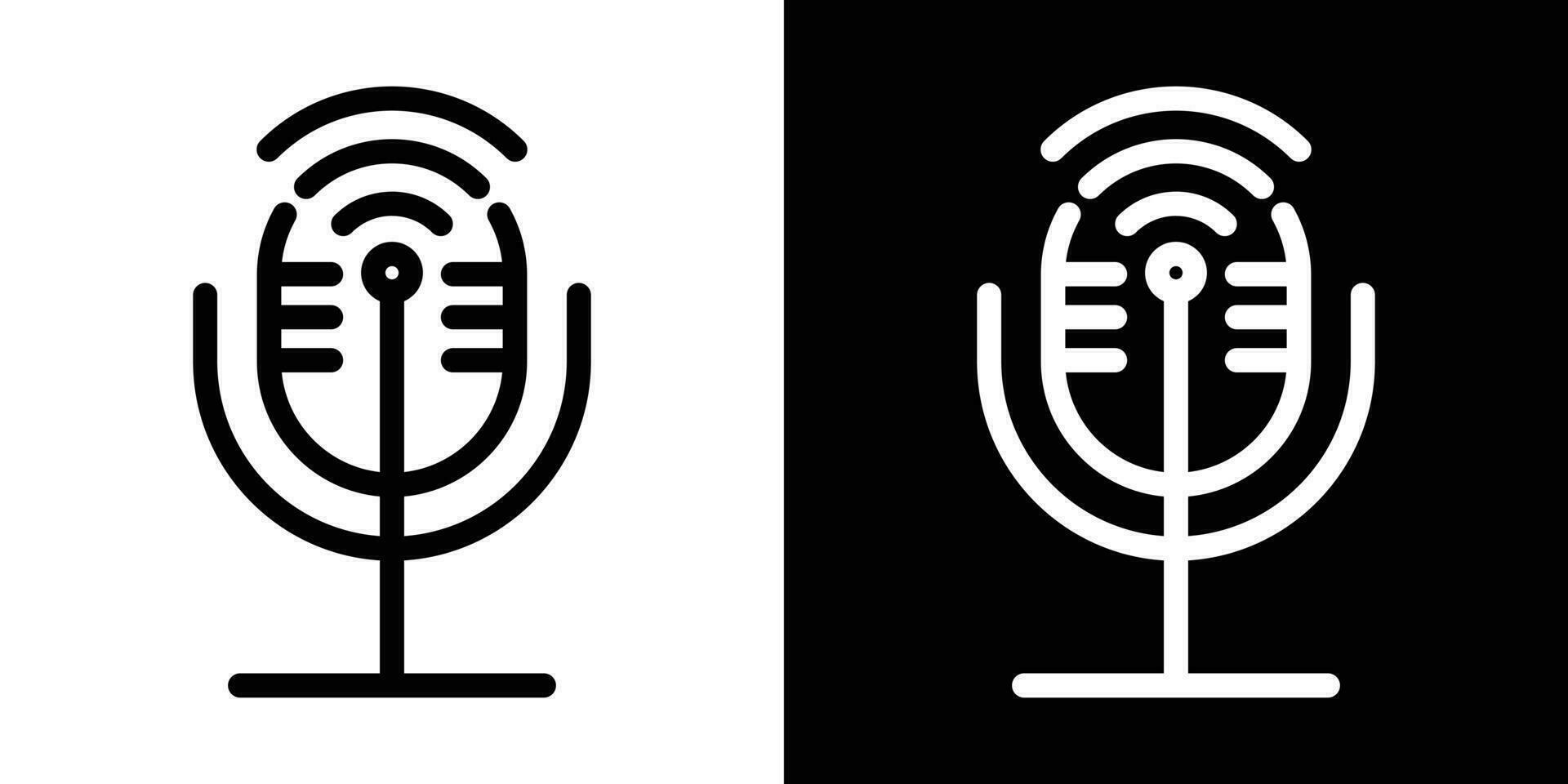 inalámbrico señal y podcast logo diseño icono vector ilustración