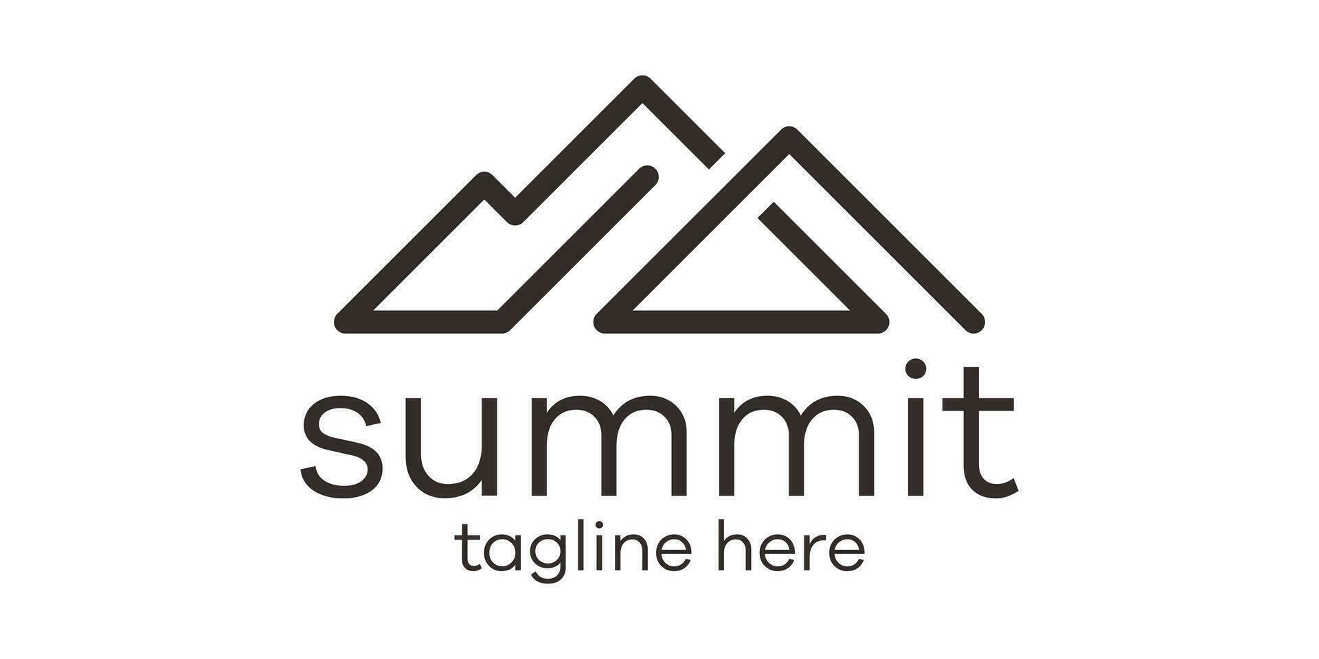 summit logo design line icon vector illustration