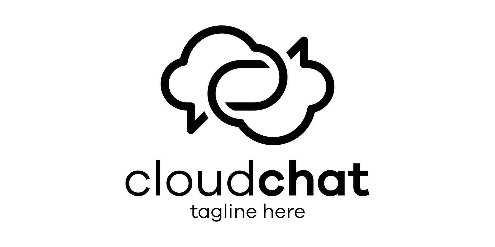 cloud logo and talk icon vector illustration