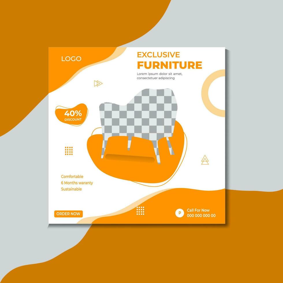 Exclusive Modern advertisement Furniture web banner social media post design template Pro Vector